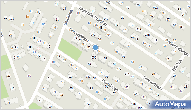 Marki, Dmowskiego Romana, 55b, mapa Marki