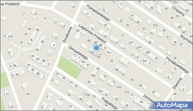 Marki, Dmowskiego Romana, 66a, mapa Marki