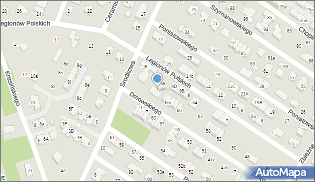 Marki, Dmowskiego Romana, 68, mapa Marki