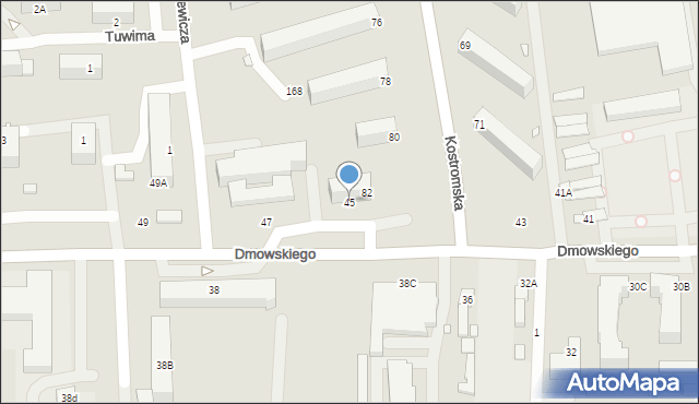 Piotrków Trybunalski, Dmowskiego Romana, 45, mapa Piotrków Trybunalski