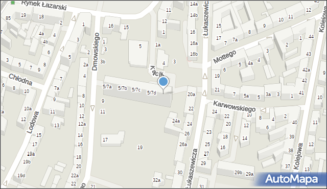 Poznań, Dmowskiego Romana, 5/7e, mapa Poznania