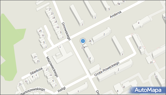 Słupsk, Dmowskiego Romana, 12a, mapa Słupska