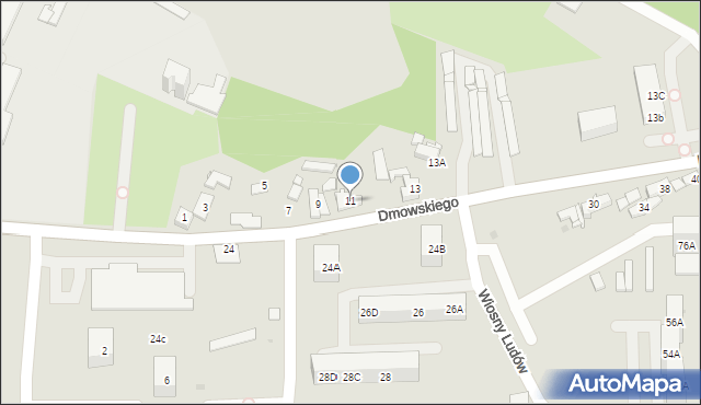Sosnowiec, Dmowskiego Romana, 11, mapa Sosnowca