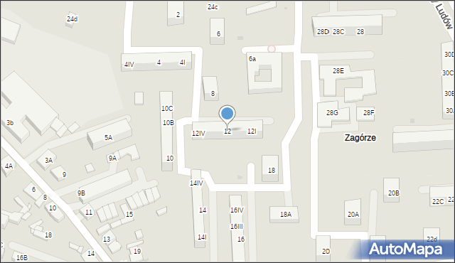 Sosnowiec, Dmowskiego Romana, 12, mapa Sosnowca