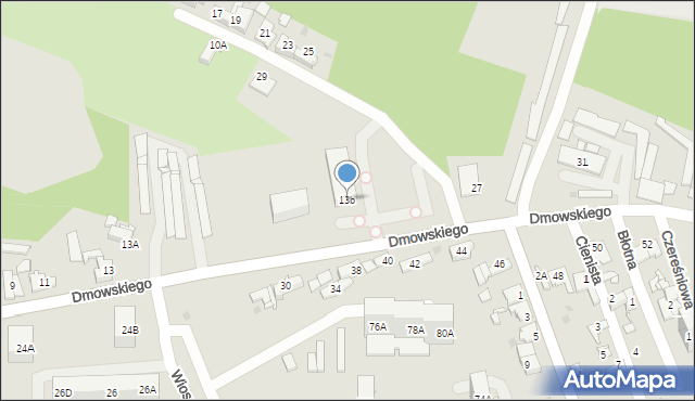Sosnowiec, Dmowskiego Romana, 13b, mapa Sosnowca