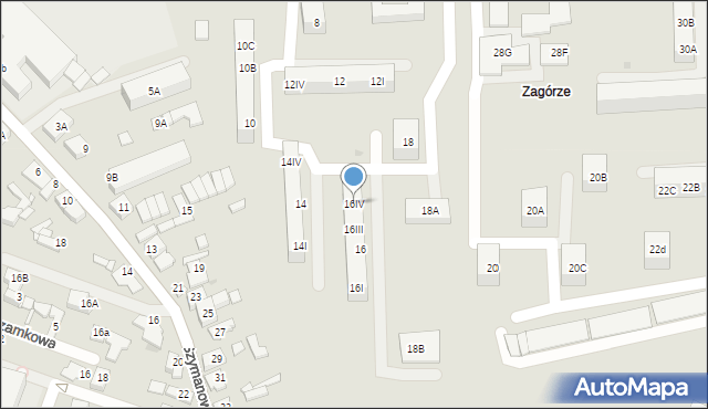 Sosnowiec, Dmowskiego Romana, 16IV, mapa Sosnowca