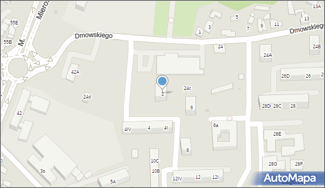 Sosnowiec, Dmowskiego Romana, 2, mapa Sosnowca