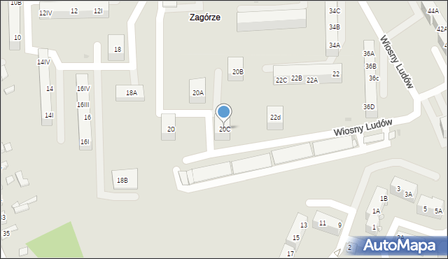 Sosnowiec, Dmowskiego Romana, 20C, mapa Sosnowca