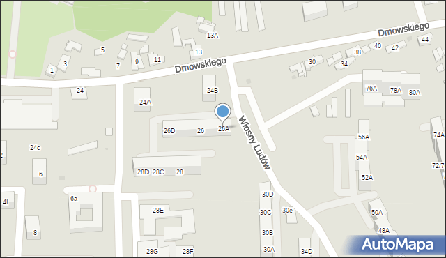 Sosnowiec, Dmowskiego Romana, 26A, mapa Sosnowca