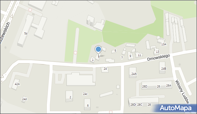 Sosnowiec, Dmowskiego Romana, 3, mapa Sosnowca