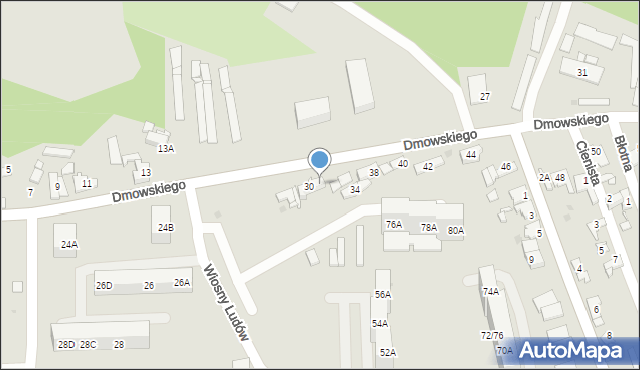 Sosnowiec, Dmowskiego Romana, 32, mapa Sosnowca