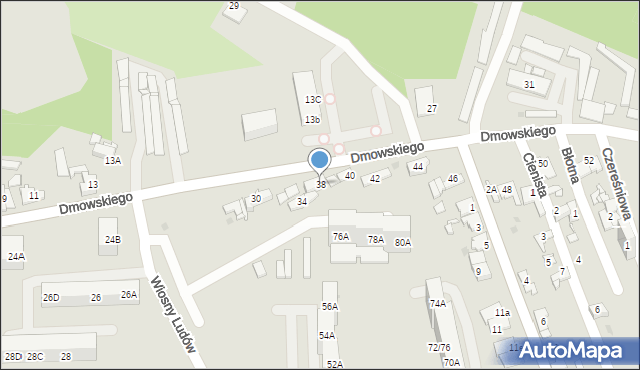 Sosnowiec, Dmowskiego Romana, 38, mapa Sosnowca