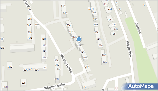 Sosnowiec, Dmowskiego Romana, 44A, mapa Sosnowca