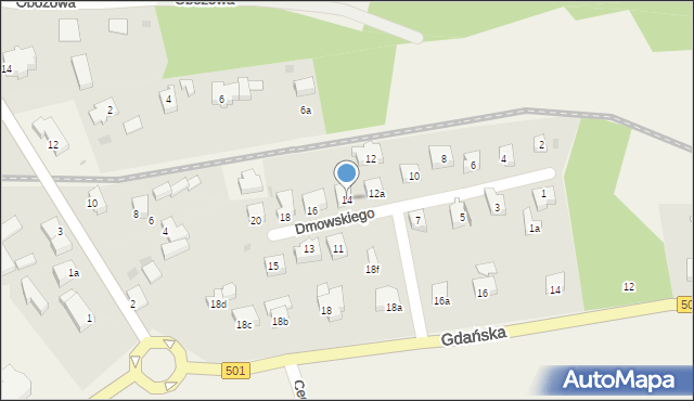 Stegna, Dmowskiego Romana, 14, mapa Stegna
