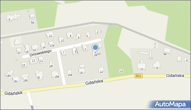 Stegna, Dmowskiego Romana, 1a, mapa Stegna