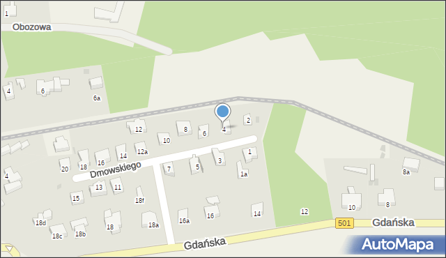 Stegna, Dmowskiego Romana, 4, mapa Stegna