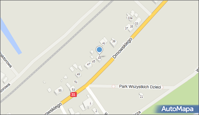 Szczecin, Dmowskiego Romana, 43, mapa Szczecina