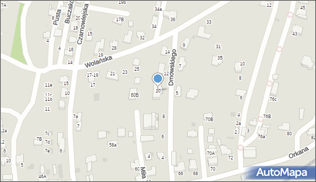 Tarnów, Dmowskiego Romana, 10, mapa Tarnów