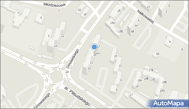 Tychy, Dmowskiego Romana, 19, mapa Tychów