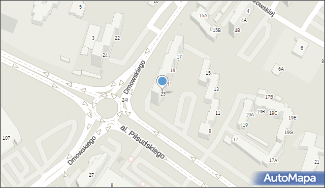 Tychy, Dmowskiego Romana, 23, mapa Tychów