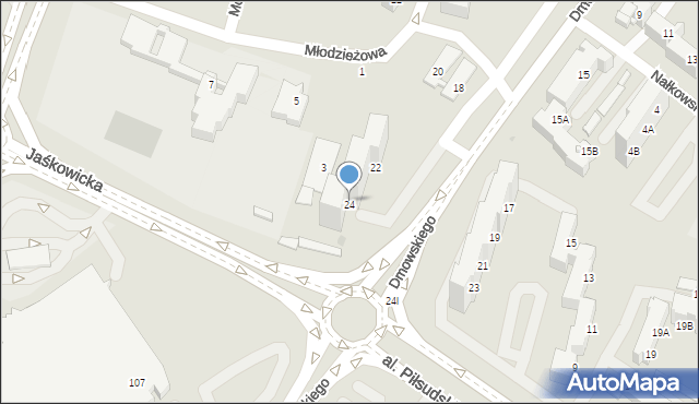 Tychy, Dmowskiego Romana, 24, mapa Tychów