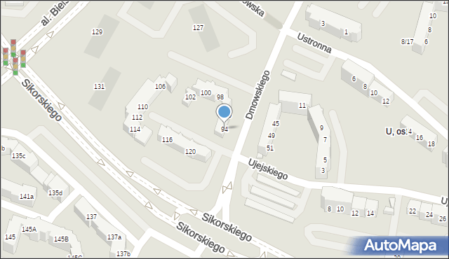 Tychy, Dmowskiego Romana, 94, mapa Tychów