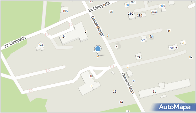 Wasilków, Dmowskiego Romana, 6, mapa Wasilków