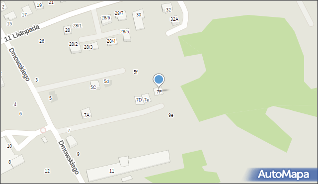 Wasilków, Dmowskiego Romana, 7F, mapa Wasilków