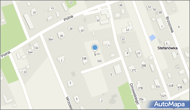 Wiązowna, Dmowskiego Romana, 9, mapa Wiązowna