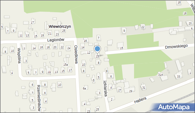Wiewiórczyn, Dmowskiego Romana, 13, mapa Wiewiórczyn