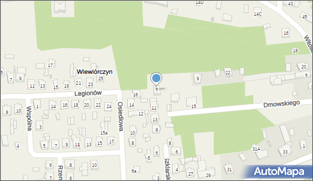 Wiewiórczyn, Dmowskiego Romana, 7, mapa Wiewiórczyn
