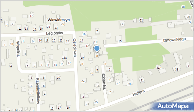 Wiewiórczyn, Dmowskiego Romana, 8, mapa Wiewiórczyn