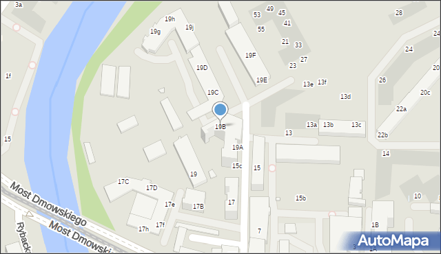 Wrocław, Dmowskiego Romana, 19B, mapa Wrocławia