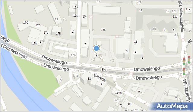 Wrocław, Dmowskiego Romana, 5, mapa Wrocławia