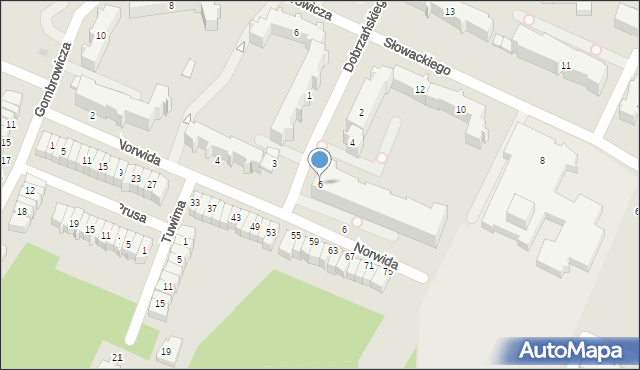 Bełchatów, Dobrzańskiego-Hubala Henryka, mjr., 6, mapa Bełchatów