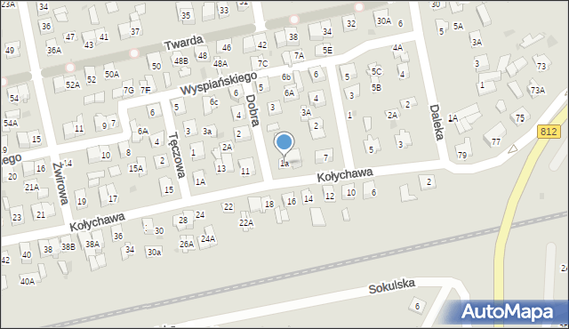 Biała Podlaska, Dobra, 1a, mapa Białej Podlaskiej