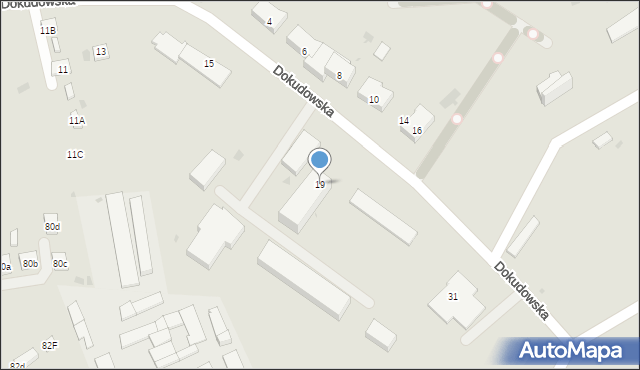 Biała Podlaska, Dokudowska, 19, mapa Białej Podlaskiej