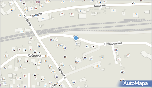 Biała Podlaska, Dokudowska, 3, mapa Białej Podlaskiej