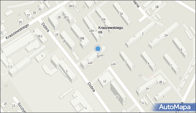 Białystok, Dobra, 14, mapa Białegostoku