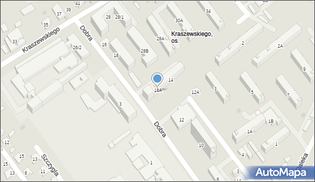 Białystok, Dobra, 14A, mapa Białegostoku