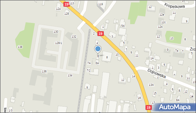 Białystok, Dojlidy Fabryczne, 6, mapa Białegostoku