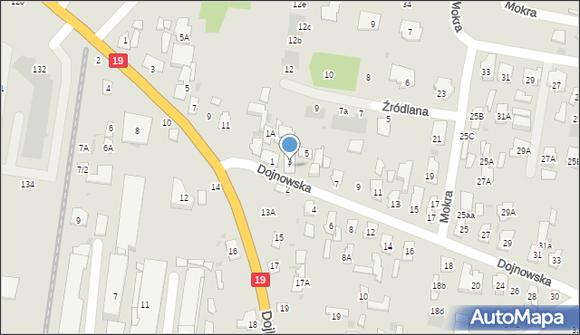 Białystok, Dojnowska, 3A, mapa Białegostoku