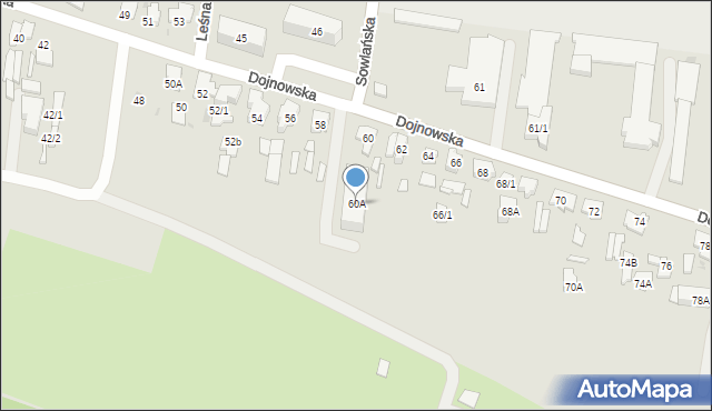 Białystok, Dojnowska, 60A, mapa Białegostoku