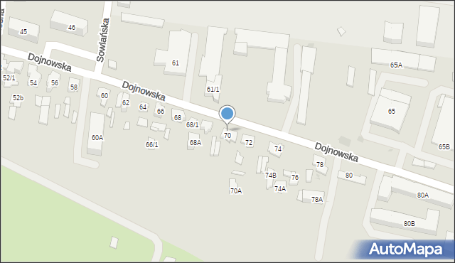 Białystok, Dojnowska, 68c, mapa Białegostoku