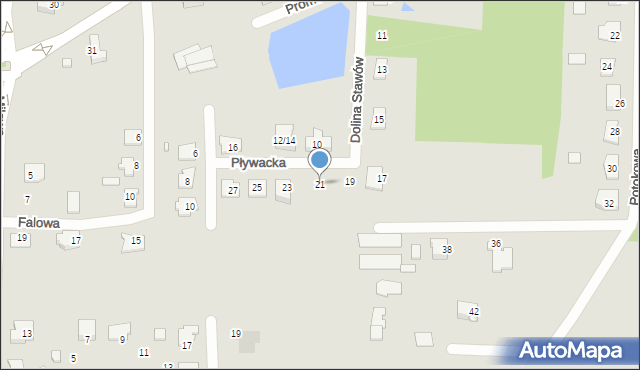 Białystok, Dolina Stawów, 21, mapa Białegostoku
