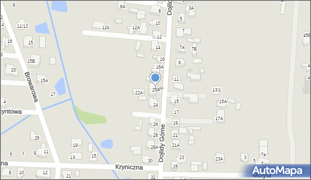 Białystok, Dojlidy Górne, 20A, mapa Białegostoku