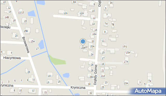 Białystok, Dojlidy Górne, 22A, mapa Białegostoku