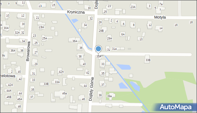 Białystok, Dojlidy Górne, 33A, mapa Białegostoku