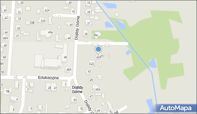 Białystok, Dojlidy Górne, 41A, mapa Białegostoku