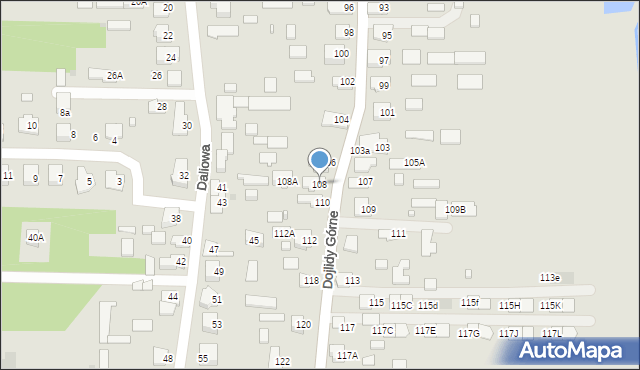 Białystok, Dojlidy Górne, 108, mapa Białegostoku